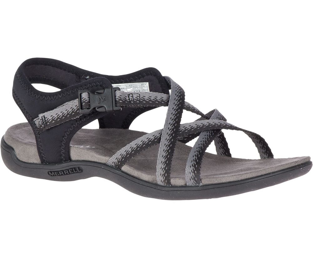 Merrell Sandals Black/Grey - District Muri Lattice - Womens 39KERGNTW